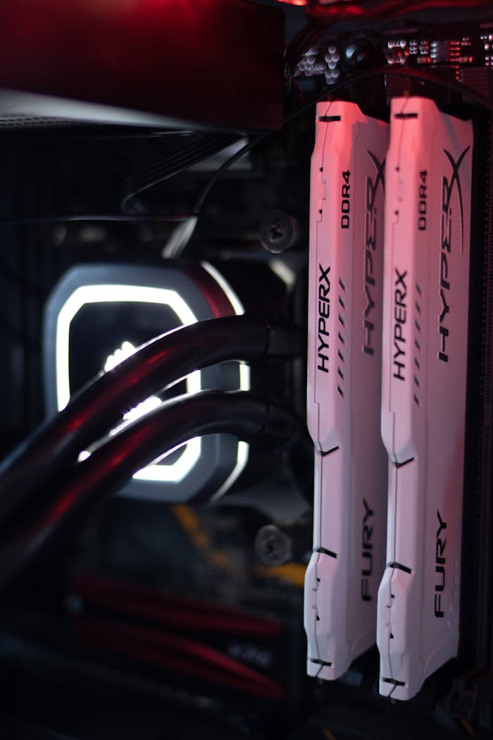 The Art of Drawing Readers In: Your attractive post title goes here Detailed view of HyperX Fury DDR4 RAM in a gaming PC build with LED lighting.
